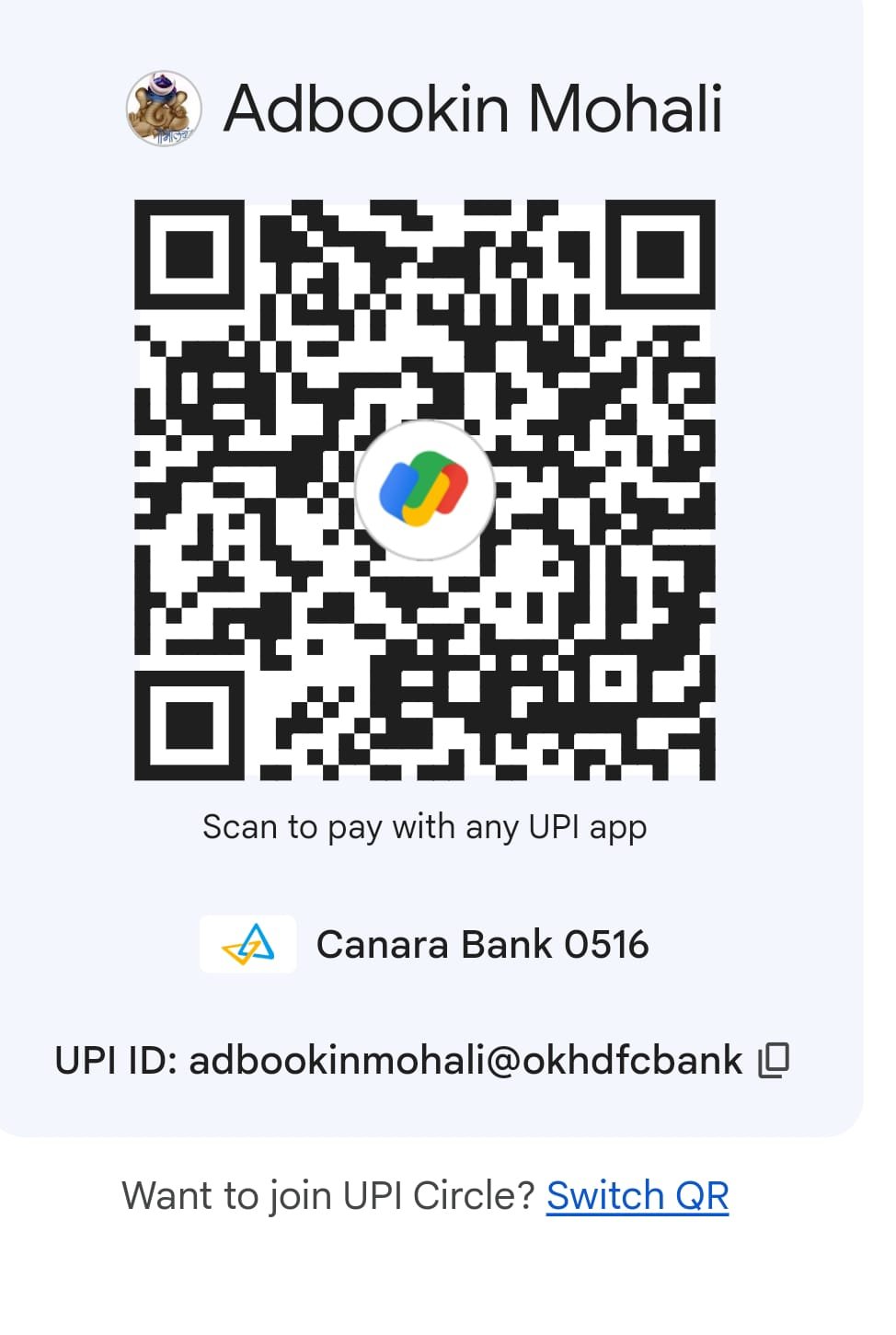 QR Code for Payment